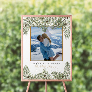 Pine cone & Gold Weihnachtsfoliage Begrüßung Poster