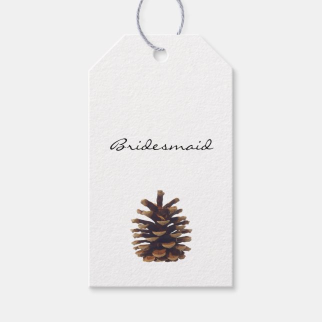 Pine Cone Hochzeitskarte Geschenkanhänger (Vorderseite)