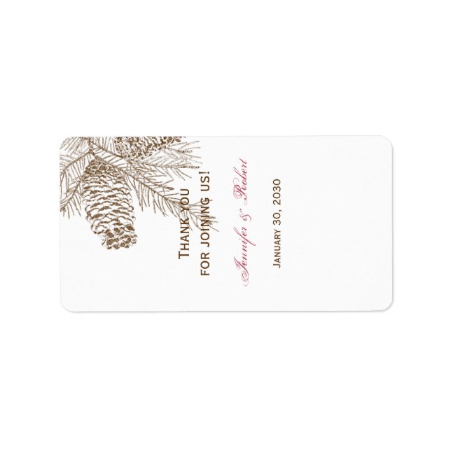 Pine Cone Nature Wedding Lip Balm Label Adressaufkleber (Vorne)