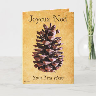 Pine Cone on Vintag Paper - Joyeux Noël Karte