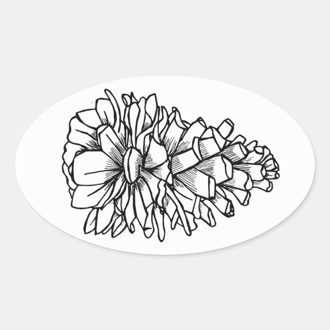 Pine Cone Ovaler Aufkleber (Vorderseite)