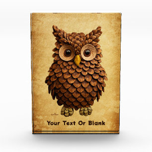 Pine Cone Owl Fotoblock