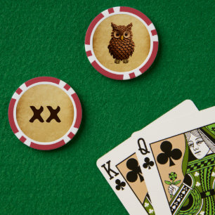 Pine Cone Owl Pokerchips