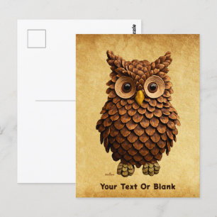 Pine Cone Owl Postkarte