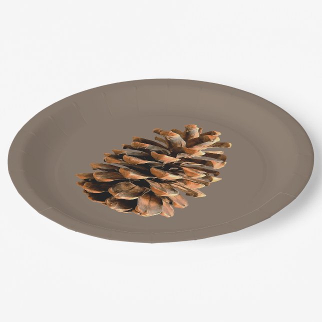 Pine Cone Pappteller (Schrägansicht)
