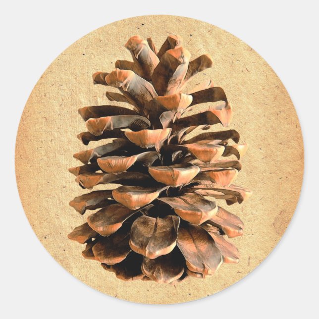 Pine Cone Runder Aufkleber (Vorderseite)