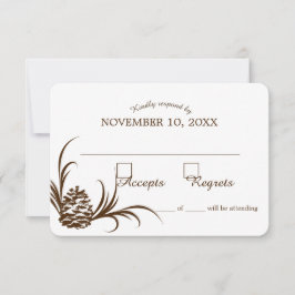 Pine Cone Silhouette Wedding Response Card RSVP Karte