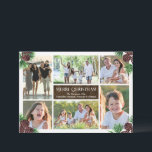 Pine Cone Six Foto Collage Custom Einladung<br><div class="desc">Weiße Rahmen mit grünen Kiefernnadeln und Kiefernfüßen Aquarellbilder, Rahmen 6 Ihrer Bilder, stilvolle und stilvolle Weihnachtskarten. Laden Sie sechs Ihrer Lieblingsfotos oder digitalen Schnappschüsse für eine einfache Fotovorlagenkarte hoch. Qualität, beruflich aussehendes Design mit dünnen weißen Rahmen und elegantem Schreiben zusammen mit Ihren individuellen Details. Diese Fotomontage des Familienjahres in Rezension...</div>