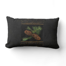 Pine Cone Watercolor 2-seitige Weihnachtskissen