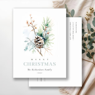 Pine Cone Watercolor Winter Bergen Weihnachten
