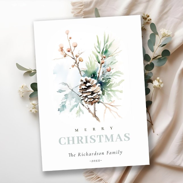 Pine Cone Watercolor Winter Bergen Weihnachten (Von Creator hochgeladen)