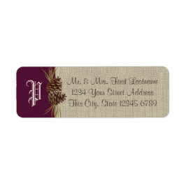 Pine Cones and Burlap Dark Plum