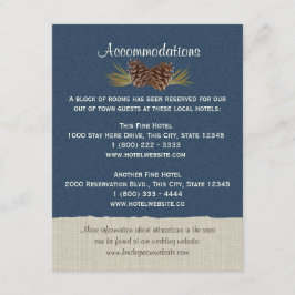 Pine Cones and Burlap Info Card Navy Blue Begleitkarte