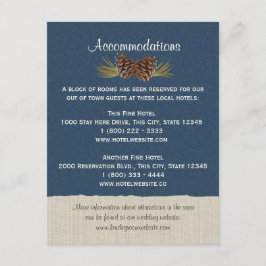 Pine Cones and Burlap Info Card Navy Blue Begleitkarte