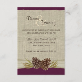 Pine Cones and Burlap Pum Empfang Einladung