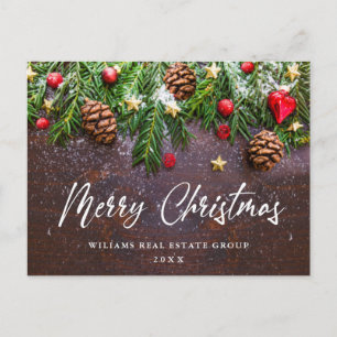 Pine Cones Branch Christmas Corporate Grußpos Postkarte