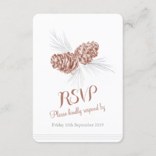 Pine cones braune Hochzeit RSVP