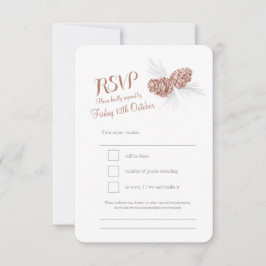 Pine cones braune Hochzeit RSVP Karte