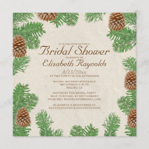 Pine Cones Bridal Dusche Einladungen
