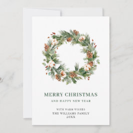 Pine Cones Fir Wreath Frohe Weihnachtsgrüße Feiertagskarte