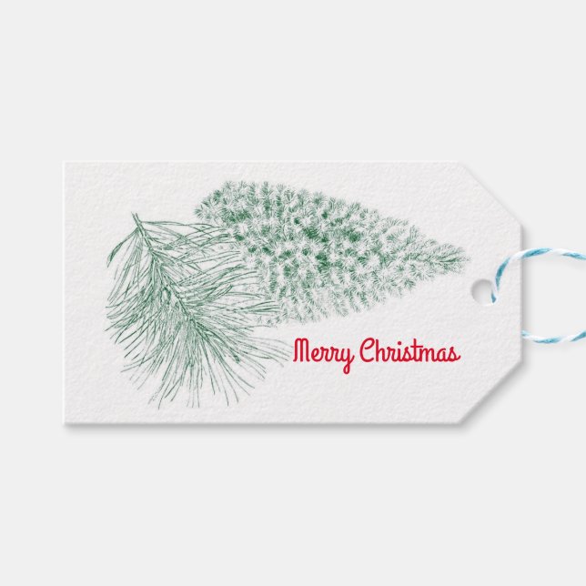 Pine Cones Gift Tag Geschenkanhänger (Vorderseite (Horizontal))