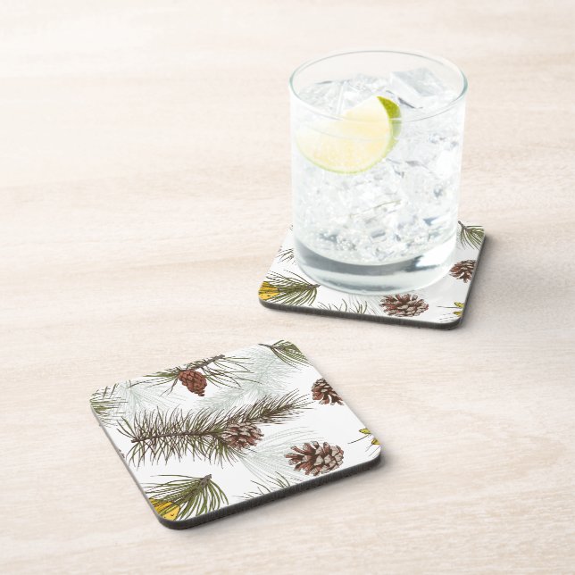 Pine Cones Herbst Getränkeuntersetzer (Rechte Seite)