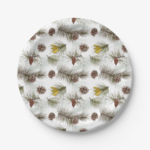 Pine Cones Herbst Pappteller
