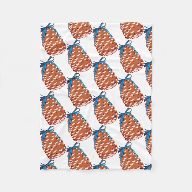 Pine Cones Holiday Deco Fleecedecke (Vorderseite)