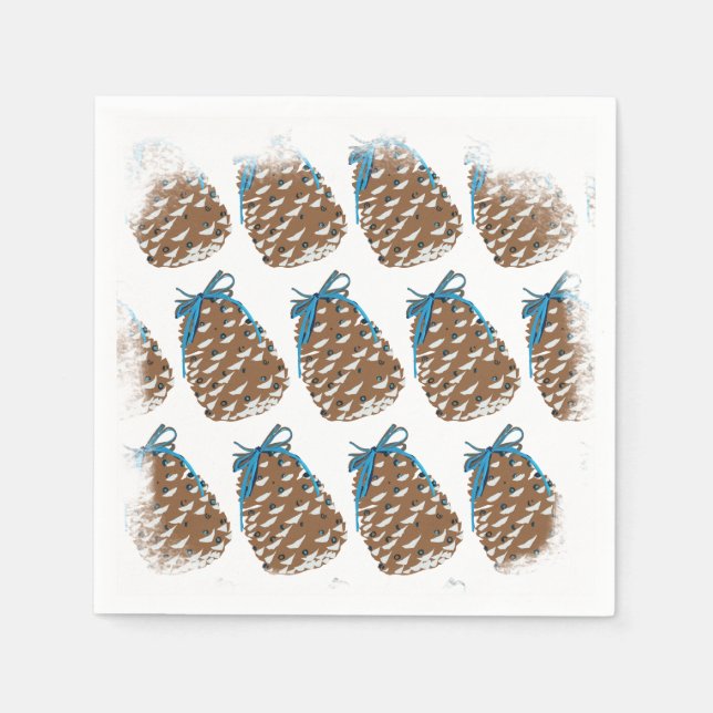 Pine Cones Holiday Deco Serviette (Vorderseite)