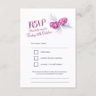 Pine cones marvy and pum wedding RSVP