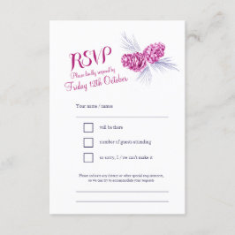Pine cones marvy and pum wedding RSVP Karte