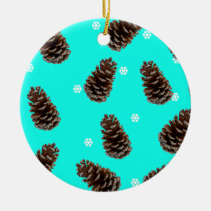 Pine Cones Natural Christmas Keramik Ornament