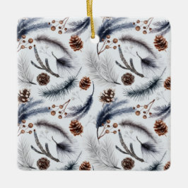 Pine Cones & Pine Needles Weihnachtsmuster Keramikornament