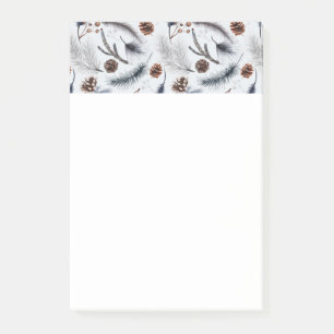 Pine Cones & Pine Needles Wintermuster Post-it Klebezettel