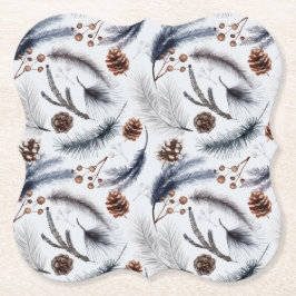 Pine Cones & Pine Needles Wintermuster Untersetzer
