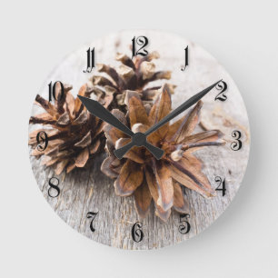 Pine cones runde wanduhr
