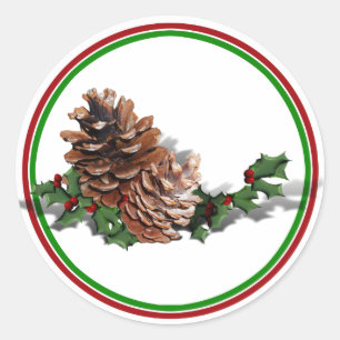 Pine Cones Runder Aufkleber
