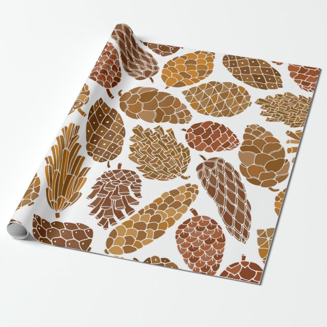 Pine cones seamless pattern geschenkpapier (Ungerollt)