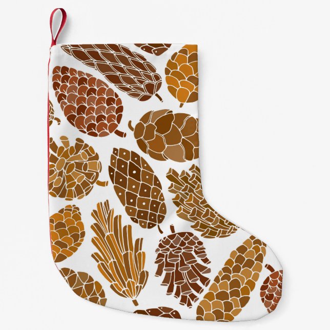Pine cones seamless pattern kleiner weihnachtsstrumpf (Vorderseite)