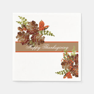 Pine Cones und Berries Erntedank Serviette