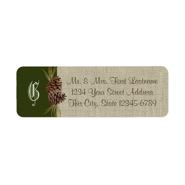 Pine Cones und Burlap Woodland Green (Vorne)