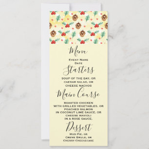 Pine Cones und Holly Christmas Pattern Einladung