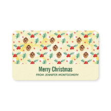 Pine Cones und Holly Christmas Pattern