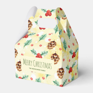 Pine Cones und Holly Pattern Weihnachten Geschenkschachtel