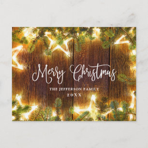 Pine Cones Weihnachten Rustikaler Urlaub Gruß Postkarte