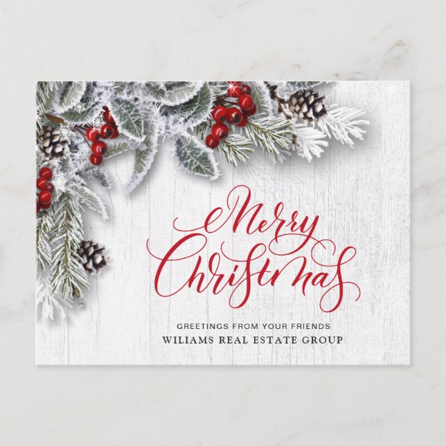 Pine Cones Weihnachtsfeiertag Firmengrüßen Postkarte (Vorderseite)