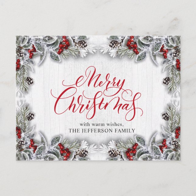 Pine Cones Weihnachtsfeiertag Firmengrüßen Postkarte (Vorderseite)