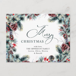 Pine Cones Weihnachtsfeiertag Gruß Postkarte