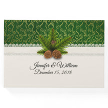 Pine Cones Winter Wedding Guest Book