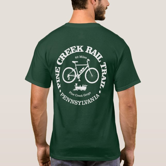 Pine Creek Rail Trail (Radfahren) T-Shirt (Rückseite)